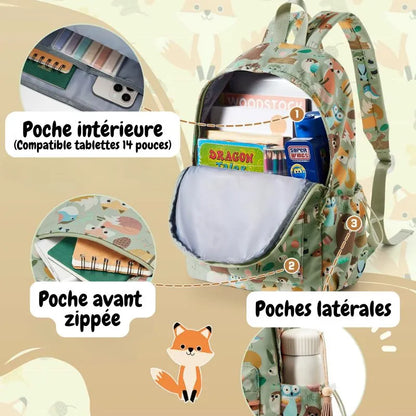 Sac maternelle garçon Woodland Adventure detail des poches