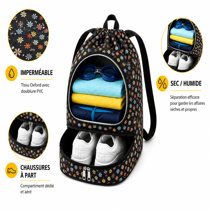 Sac piscine enfant Motif Emoji Smiley  visuel infos 