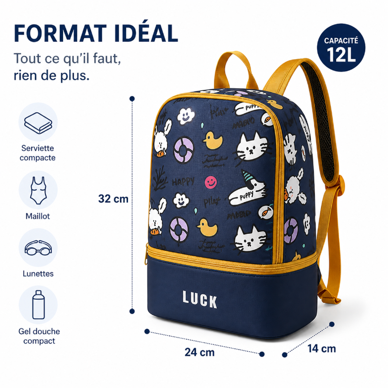 Sac piscine enfant visuel taille 