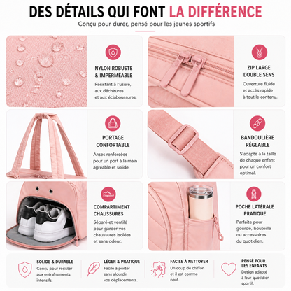 Sac raquette tennis enfant visuel details
