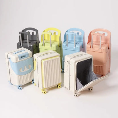 VALISE ASSISE BLEU TOUTES LES COULEURS