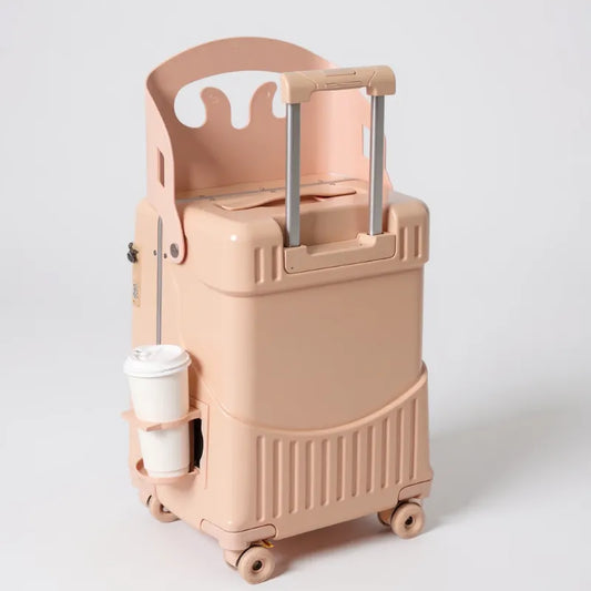 VALISE ENFANT ASSISE ROSE