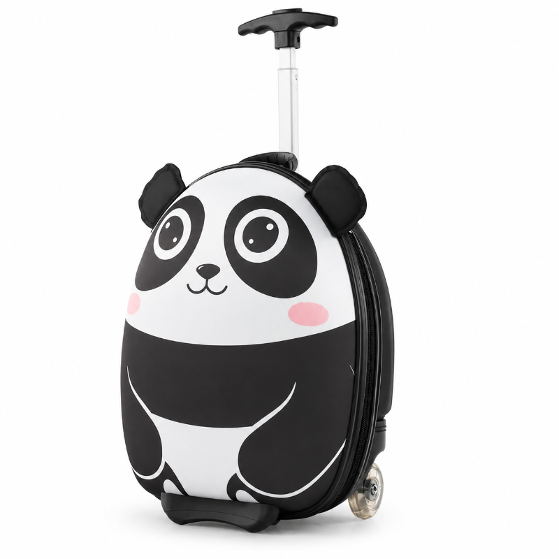 Valise à roulettes enfant légère Panda Nomade avec coque rigide ABS, poignée télescopique et design panda