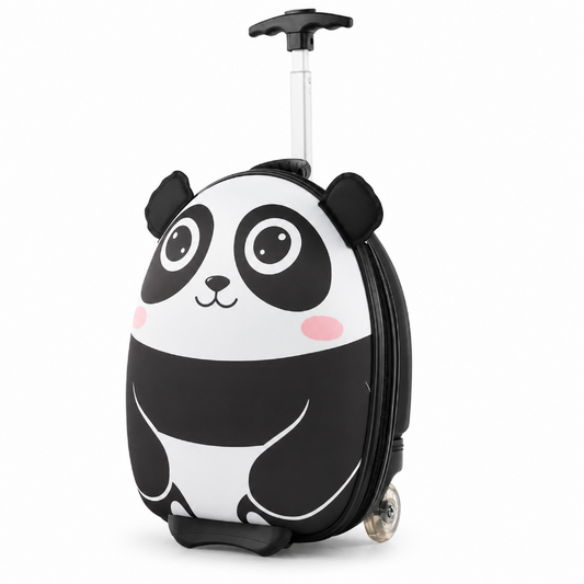 Valise à roulettes enfant légère Panda Nomade avec coque rigide ABS, poignée télescopique et design panda