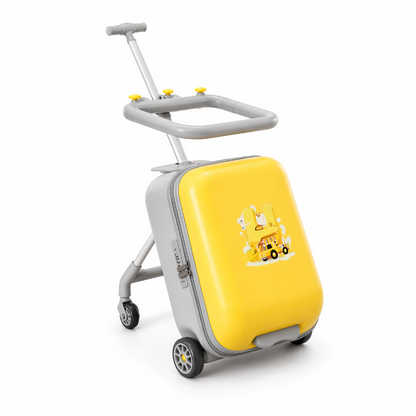 Valise chariot enfant jaune visuel face 
