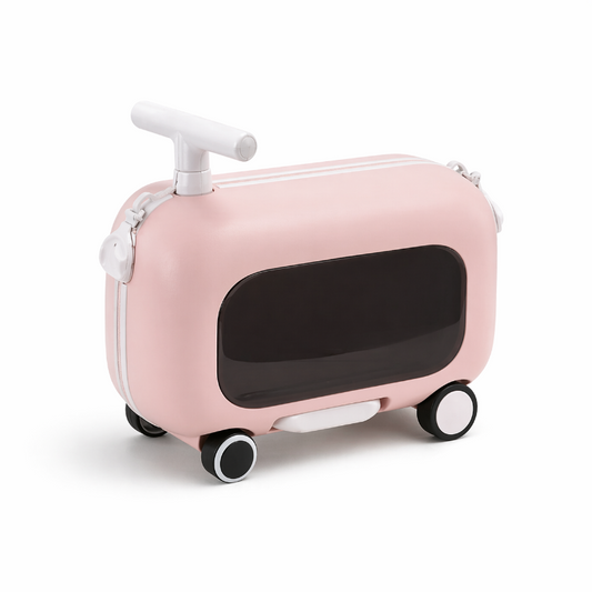 Valise enfant avec assise rose visuel face 