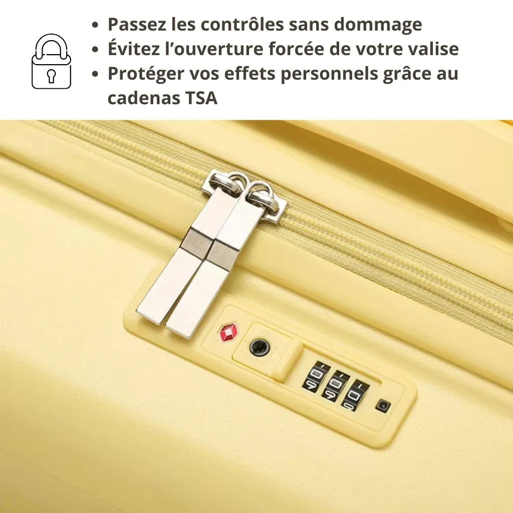 Valise enfant jaune visuel cadenas TSA 