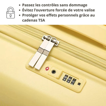 Valise enfant jaune visuel cadenas TSA 