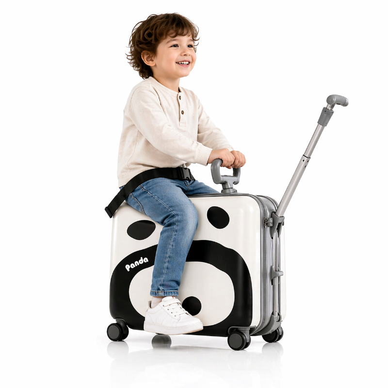 Valise enfant panda visuel assis 
