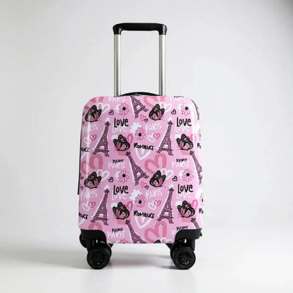 Valise enfant roulette fille  Pink Eiffel face