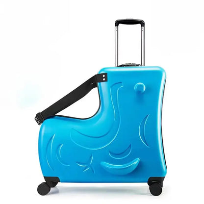 Valise trotinette enfant bleue produit face 