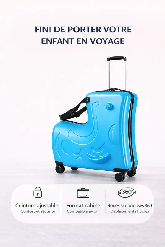 Valise trotinette enfant bleue description 