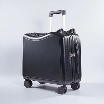 Petite valise enfant noire rigide en ABS avec poignée télescopique