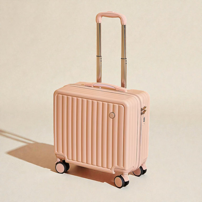 Petite valise enfant à roulettes rose au format cabine