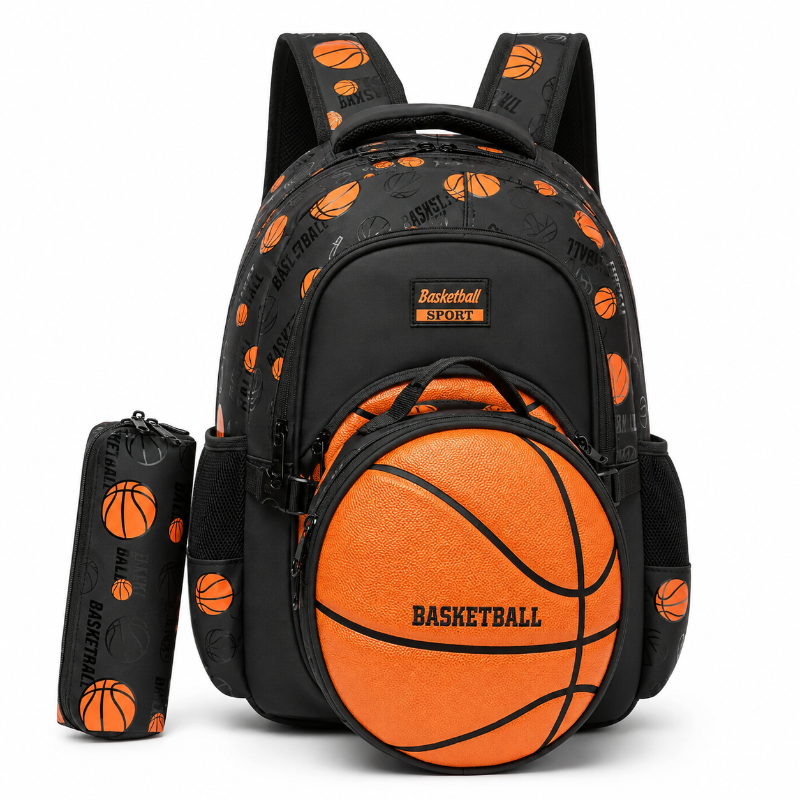 Sac a dos enfant 8 ans garcon – Édition Basketball avec lunch box et trousse