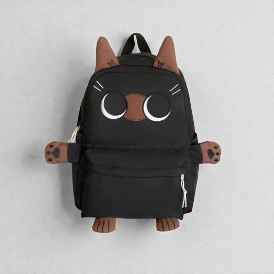 Sac à dos enfant primaire noir motif chat siamois Siamo’Cat avec grande capacité scolaire
