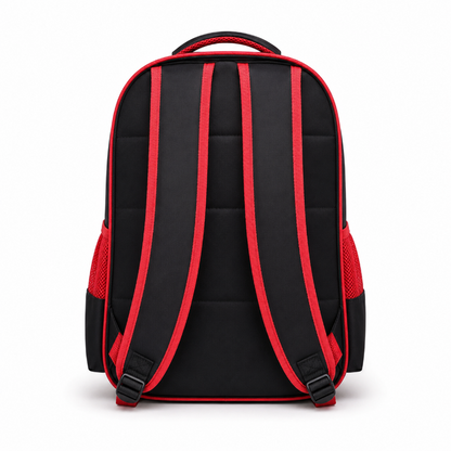 Vue arrière du sac à dos enfant Racing avec bretelles réglables