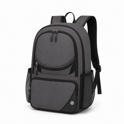 Sac de foot enfant gris et noir, vue de trois quarts
