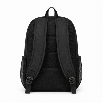 Vue arrière du sac de foot enfant noir et rose avec bretelles réglables