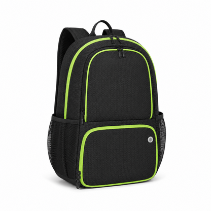 Sac de foot enfant noir et vert, vue de trois quarts