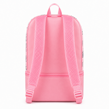 Vue arrière du sac de piscine enfant rose avec bretelles réglables