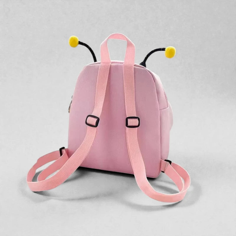 Sac fille maternelle Little Bee Rose vue arrière avec bretelles réglables