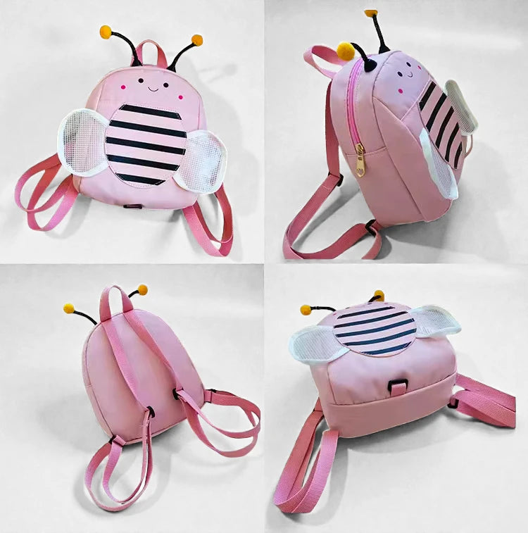 Sac fille maternelle Little Bee Rose présenté sous plusieurs angles