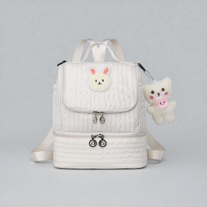 Sac à dos isotherme enfant blanc avec lapin – Vue de face