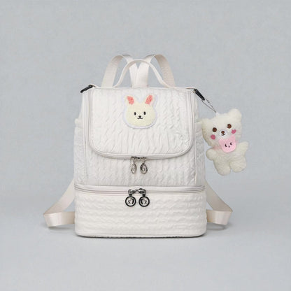 Sac à dos isotherme enfant blanc avec lapin – Vue de face