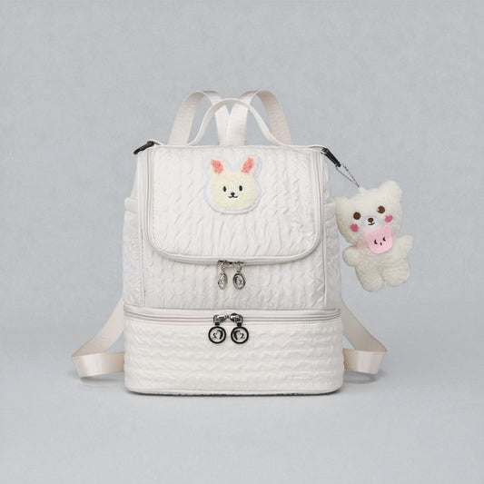 Sac à dos isotherme enfant blanc avec lapin – Vue de face