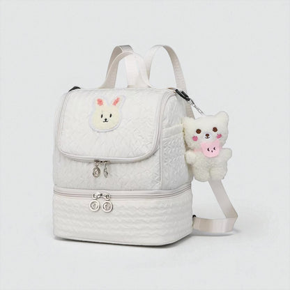 Sac à dos isotherme enfant blanc avec motif lapin – Vue de profil