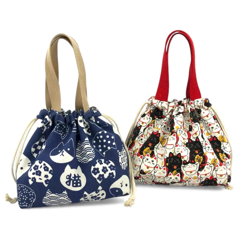 sac lunch enfant kawaii versions chat noir et chat blanc