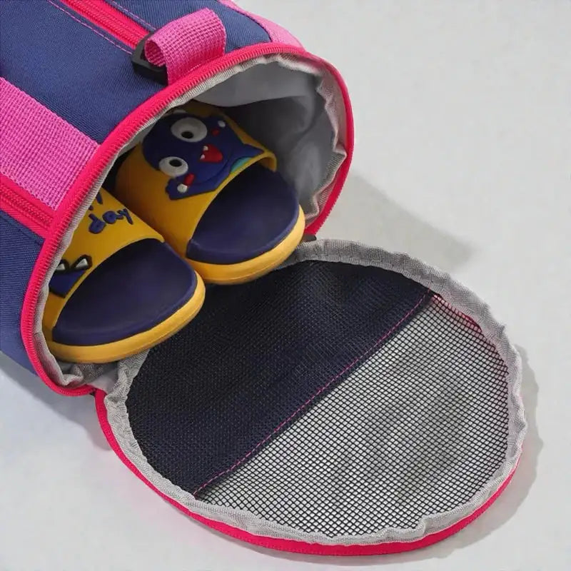 compartiment chaussures du sac piscine enfant Pink Splash ouvert
