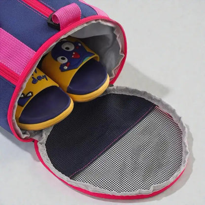 compartiment chaussures du sac piscine enfant Pink Splash ouvert
