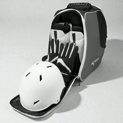 Rangement chaussures ski enfant avec sac compartimenté pour casque et gants