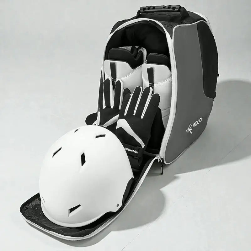 Rangement chaussures ski enfant avec sac compartimenté pour casque et gants