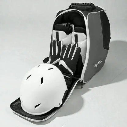 Rangement chaussures ski enfant avec sac compartimenté pour casque et gants