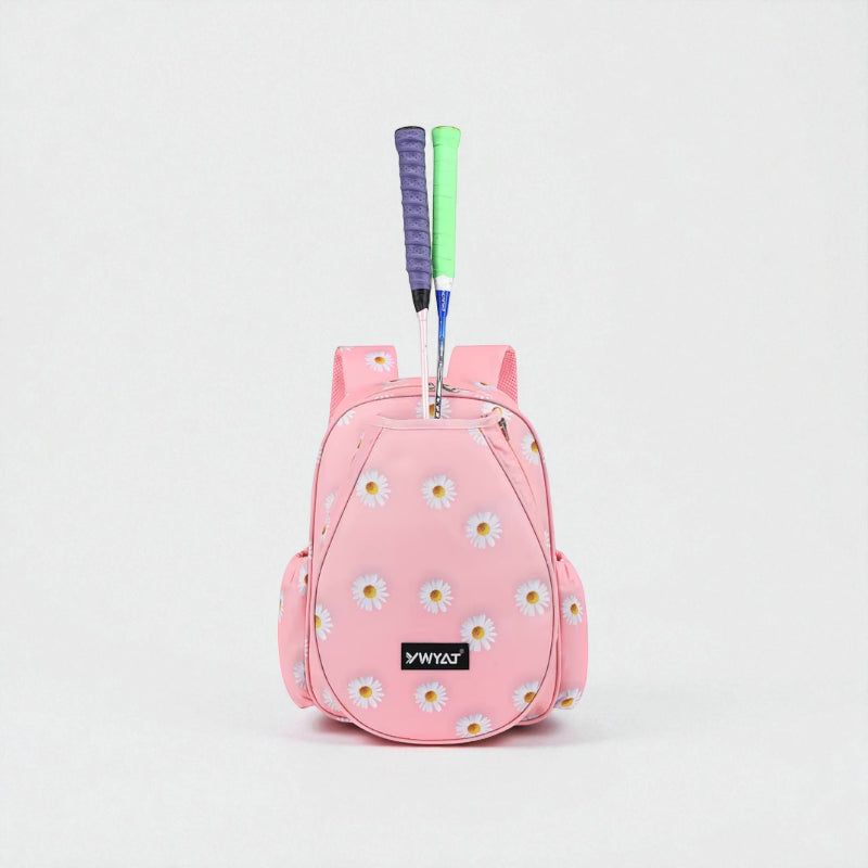  Sac de tennis enfant rose à fleurs avec emplacement raquette – modèle fille