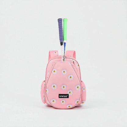  Sac de tennis enfant rose à fleurs avec emplacement raquette – modèle fille