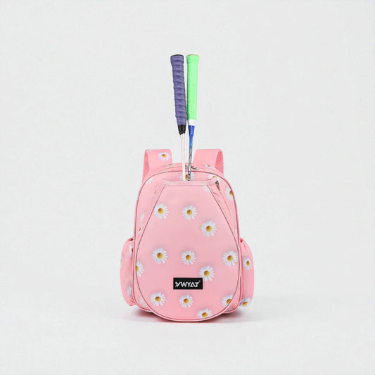  Sac de tennis enfant rose à fleurs avec emplacement raquette – modèle fille