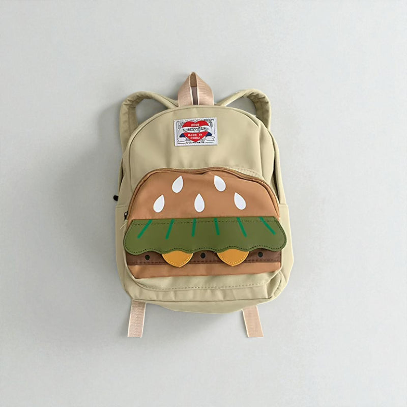 sac a dos burger beige proche
