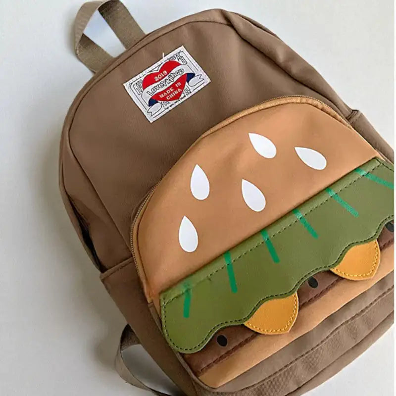 sac a dos burger marron detail