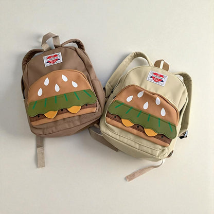 sac a dos burger marron et beige