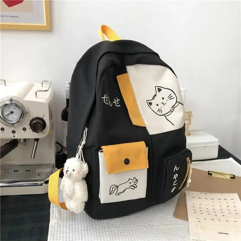 sac a dos chat noir et blanc