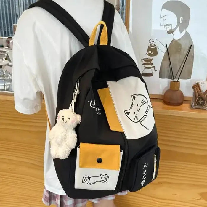 sac a dos chat noir ecoliere 