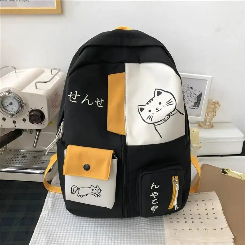 sac a dos chat noir face