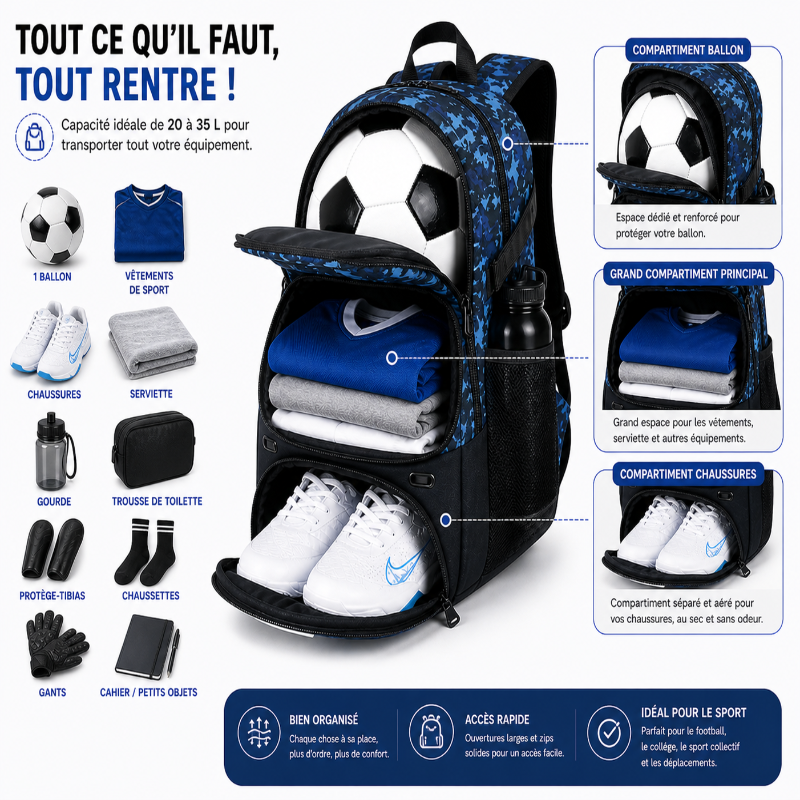sac a dos enfant foot capacite 