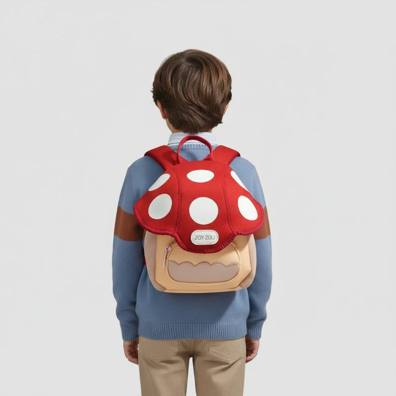 Sac maternelle champignon rouge dos 