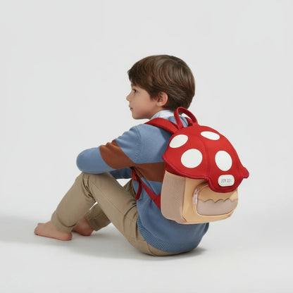 Sac maternelle champignon rouge dos assis 