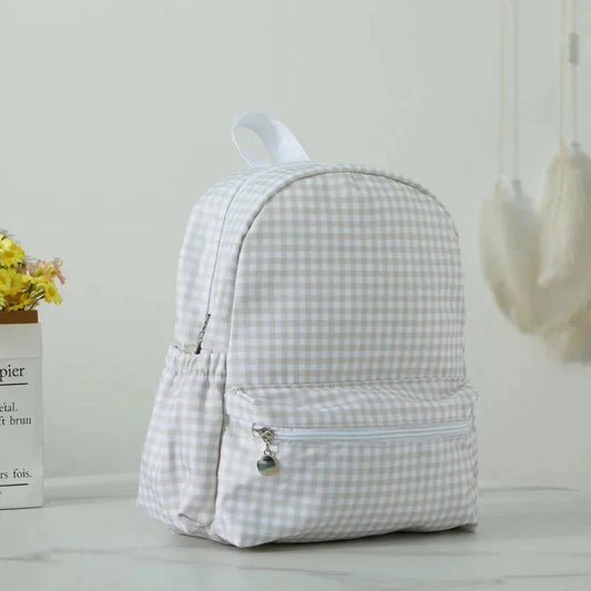sac carreaux beige